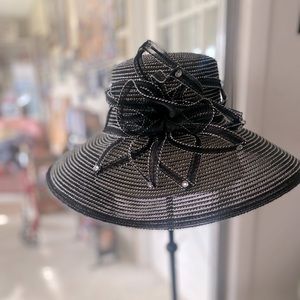 Fancy Black Hat with Diamond Stones